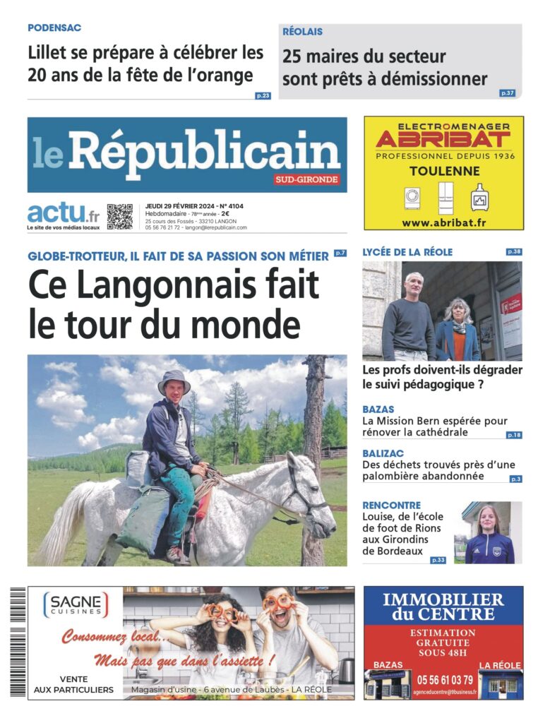 premiere page du républicain