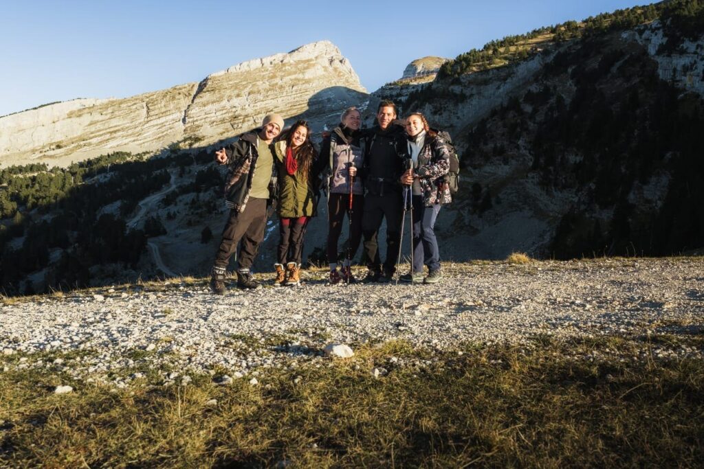 groupe de rando dans le Vercors