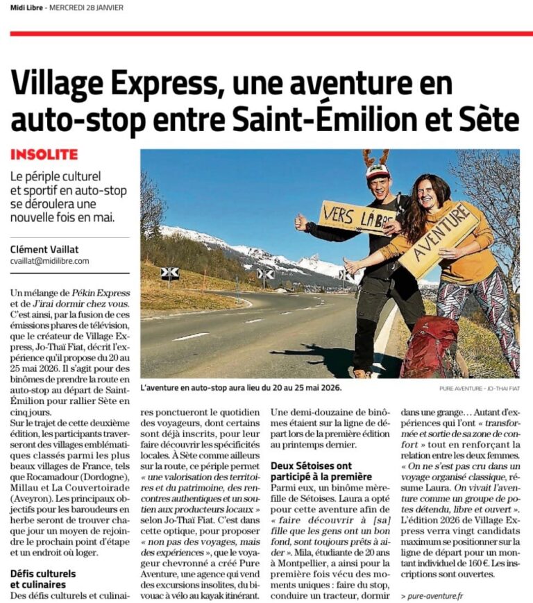 article du midi libre sur village Express